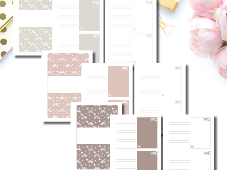 A5 Rings Size | Neutral Simple Notes Printable Insert For Cheap