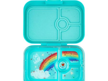 Yumbox Panino 4 Compartment Lunchbox in Misty Aqua Rainbow Sale