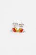 Candy Corn Crystal Silver Stud Earrings Hot on Sale