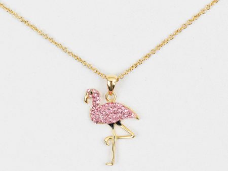 Flamingo Crystal Sterling Silver Necklace Online Hot Sale