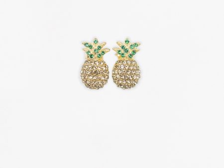 Pineapple Crystal Sterling Silver Earrings Online Hot Sale