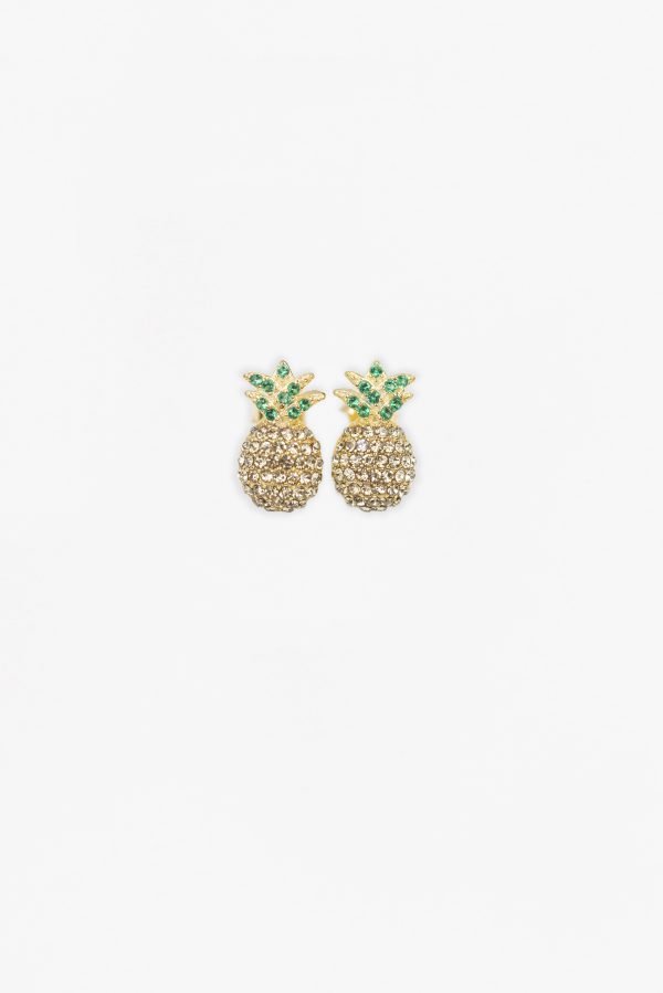 Pineapple Crystal Sterling Silver Earrings Online Hot Sale