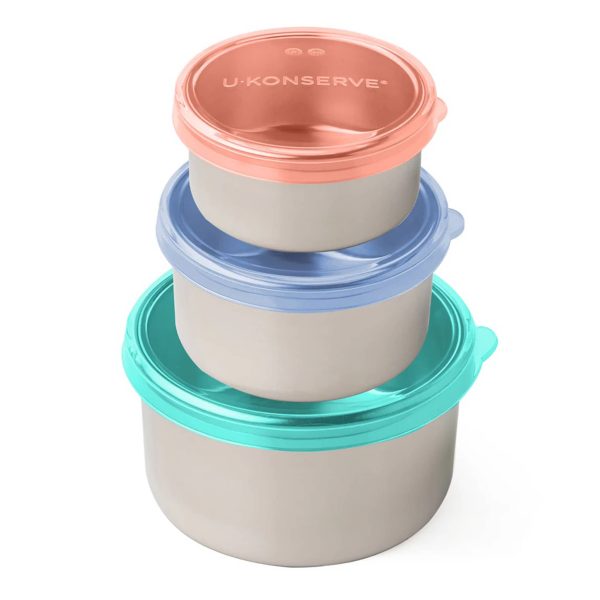 U-Konserve Stainless Steel Round Nesting Trio Containers in Tropical Sky (Set of 3) Hot on Sale