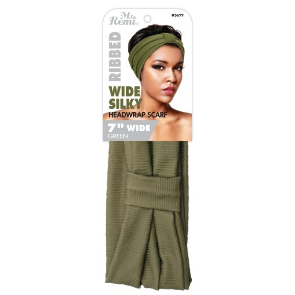 Ms. Remi Wide Silky Headwrap Scarf Ribbed Color Assorted on Sale