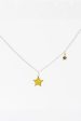 Two Stars Crystal Gold Plated Sterling Silver Necklace Fashion