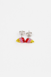 Candy Corn Crystal Silver Stud Earrings Hot on Sale